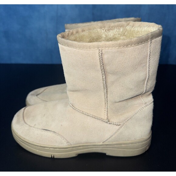 Route 66 Tan Leather Faux Fur Inner Mid Calf Women’s Boots Size 8 - Picture 1 of 6